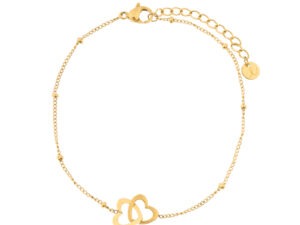 Armband om te delen (hartjes) goud