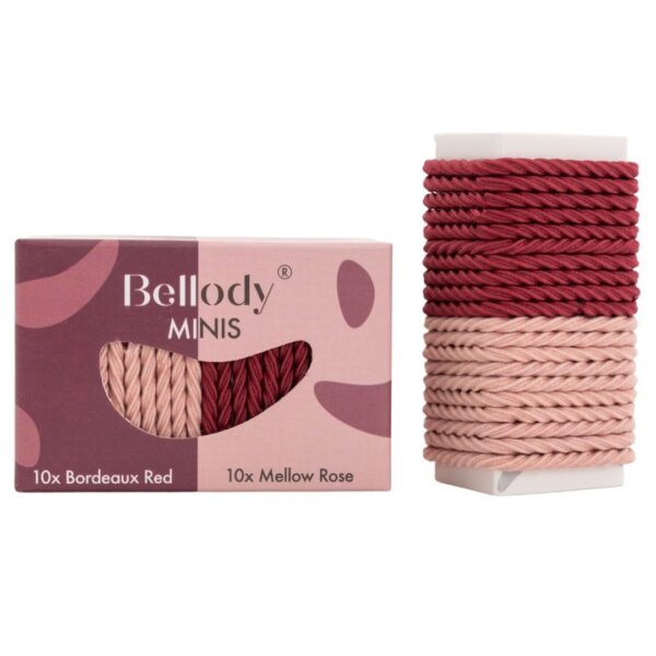 Bordeaux Red Mellow Rose mini-haarelastiekjes