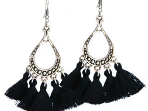 Druppeloorbellen black tassel