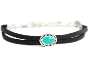 Estilo armband (zwart zilver turquoise)