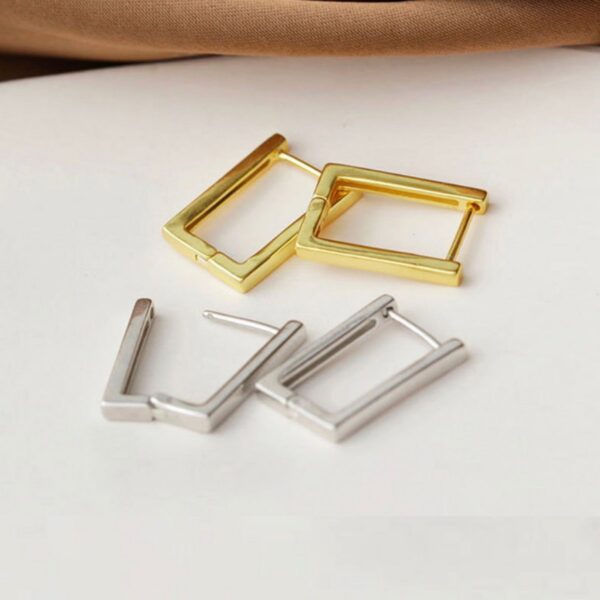 Hoop Square oorbellen (goud en zilver)