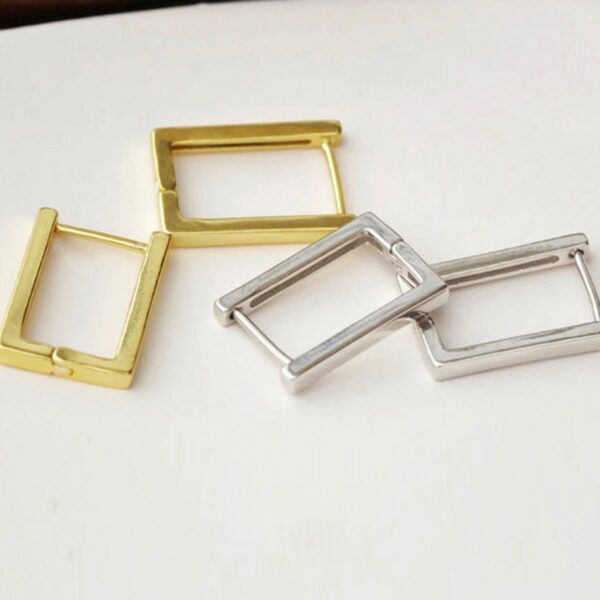 Hoop Square oorbellen (goud en zilver)