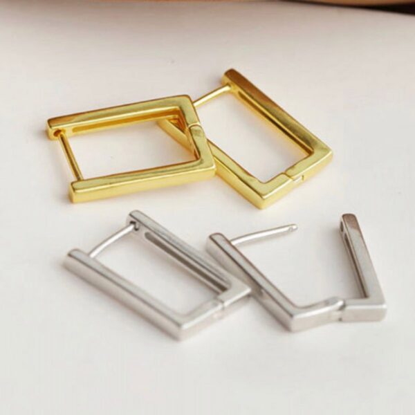 Hoop Square oorbellen (goud en zilver)