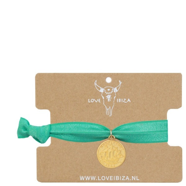 Ibiza coin armband (turquoise & goud)