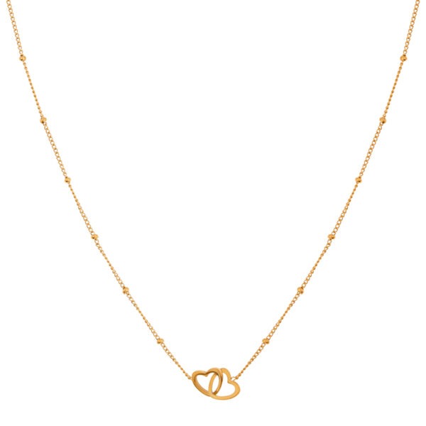 Ketting om te delen (hartjes) goud