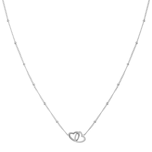 Ketting om te delen (hartjes) zilver