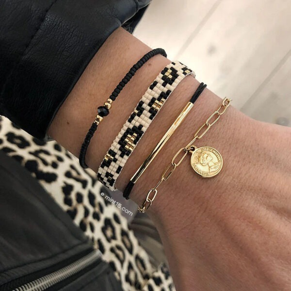 Leopard and Black armbandenset (goud)