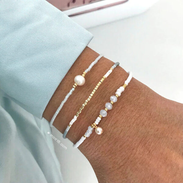 Light Blue armbandenset (goud)