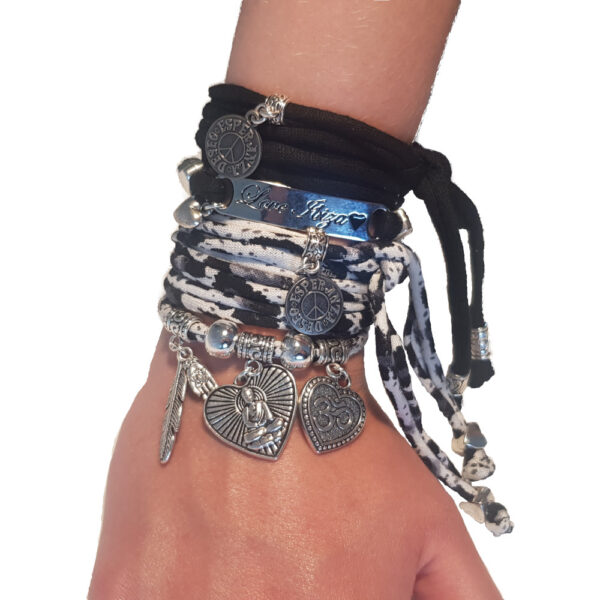 Love Ibiza dubbele wikkelarmband (wit/blauw/zwart)