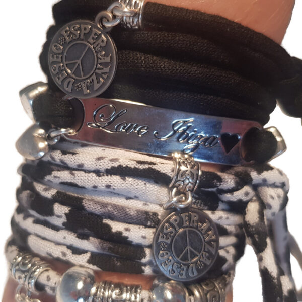 Love Ibiza dubbele wikkelarmband (wit/blauw/zwart)