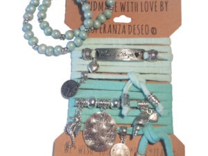 Love Ibiza Sea Shell dubbele wikkelarmband (mint)