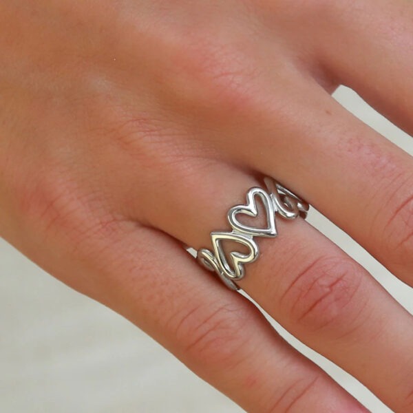 Heartbeat ring (zilver)