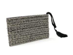 Silver Beaded clutch