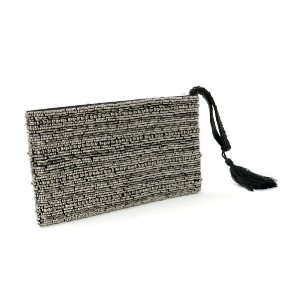 Silver Beaded clutch