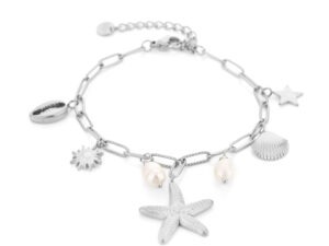 Beach charms armband (zilver)