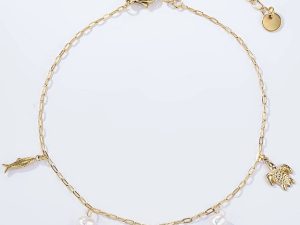 Beachbedels enkelbandje (goud)