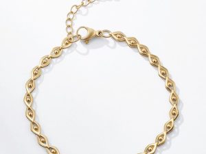 Schakelarmband met bolletjes (goud)