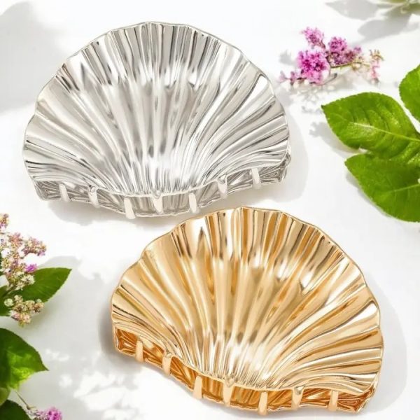 Schelp haarklem (goud) en Schelp haarklem (zilver)