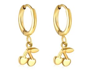 Cherry Gold Mini Hoops oorbellen