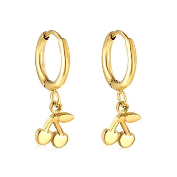 Cherry Gold Mini Hoops oorbellen