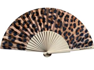 Leopard print waaier (23 cm)