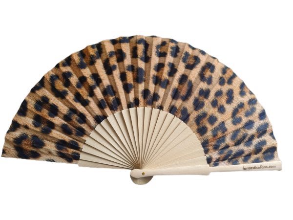 Leopard print waaier (23 cm)