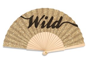 Wild Champagne Glitter waaier (23 cm)