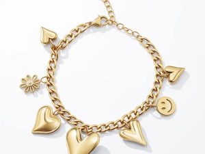 Happy Love bedelarmband (goud)