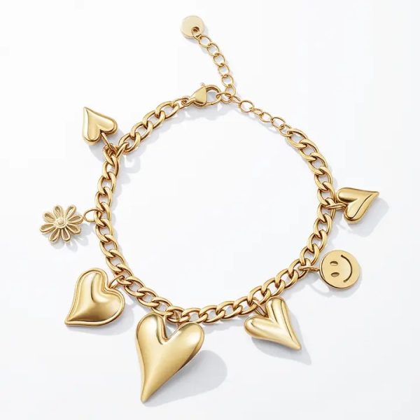 Happy Love bedelarmband (goud)