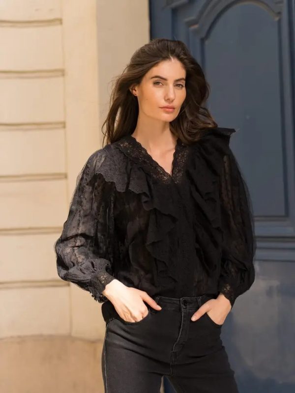 Jeanne blouse (zwart)