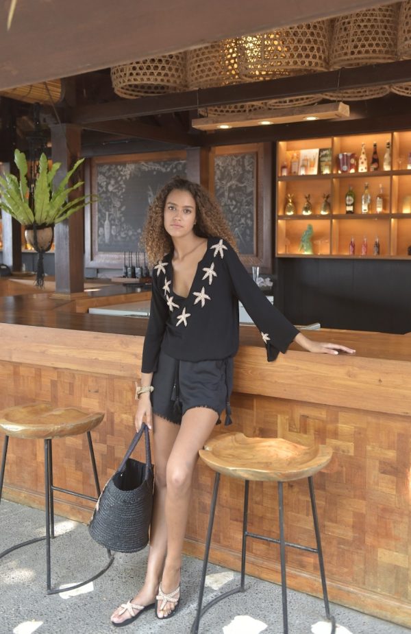 Starfish blouse (zwart/brons)