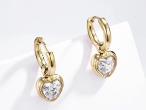Dangling Heart oorbellen (goud)
