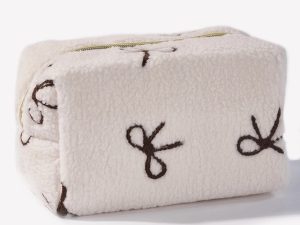 Strik teddy make-up tasje (wit)