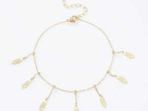 Home 19 Feathers enkelband (goud)