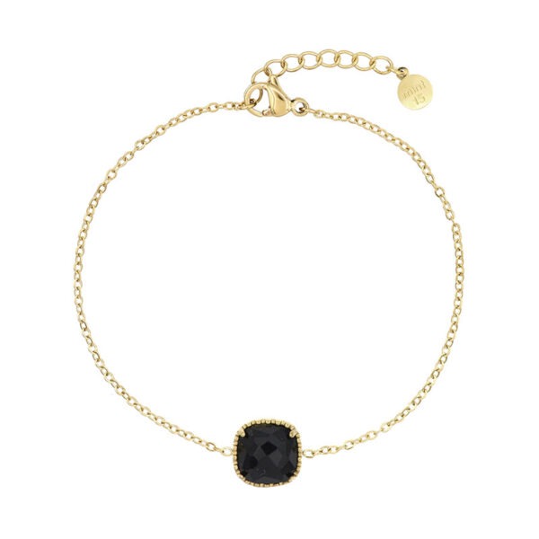 Black Onyx armband (goud)