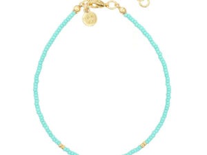 Elegance Tropical Turquoise enkelband (goud)
