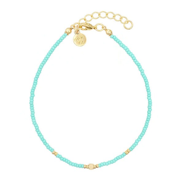 Elegance Tropical Turquoise enkelband (goud)