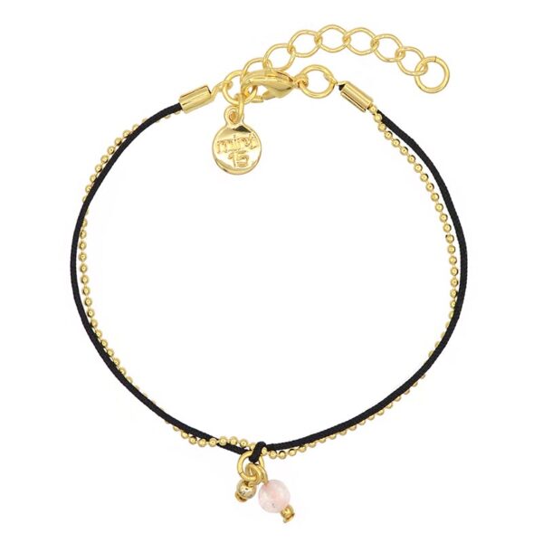 Little Charms Black and Pink armband (goud)