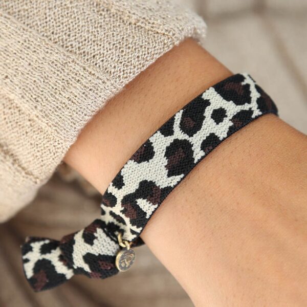 luipaard geweven armband (beige)