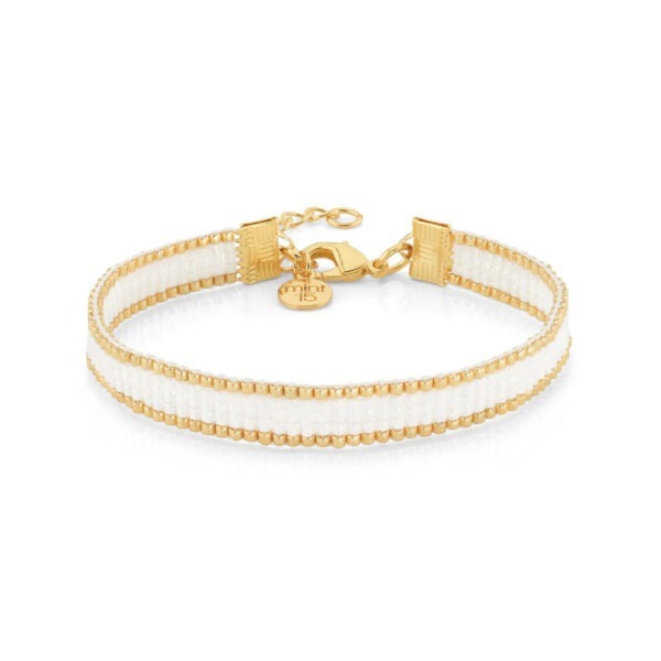 Simplicity Shiny White armband (goud)