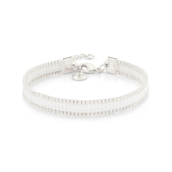 Simplicity Shiny White armband (zilver)
