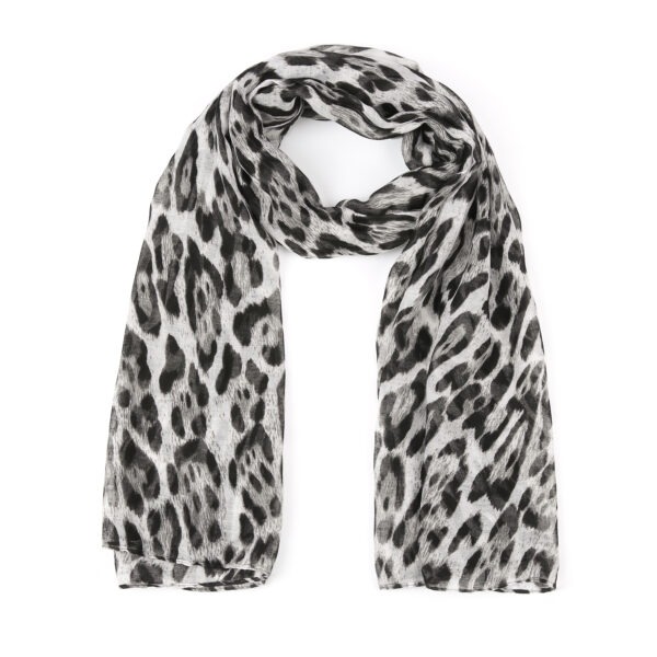 Leopard sjaal (zwart/wit)