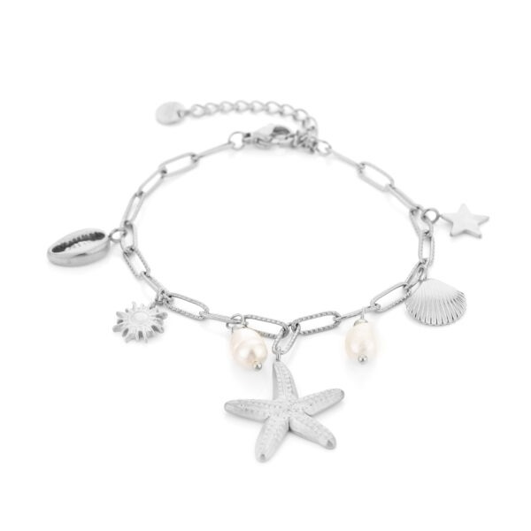 Beach charms armband (zilver)