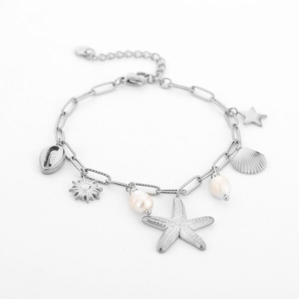 Beach charms armband (zilver)